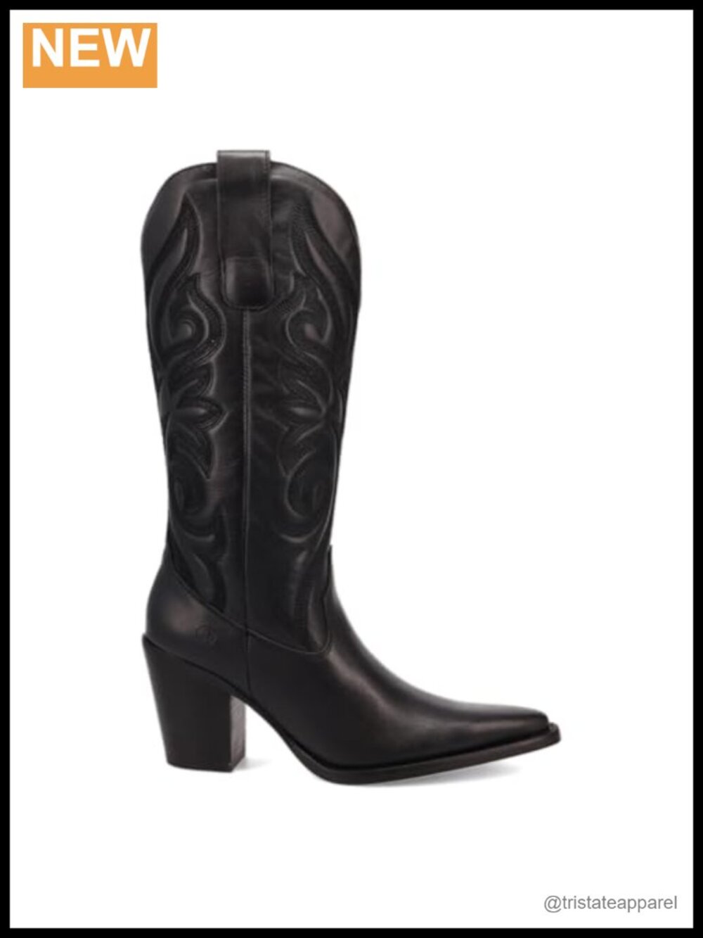 Women's Embroidered Snip Toe Pull On Dress Boots Mid Calf Block Heel